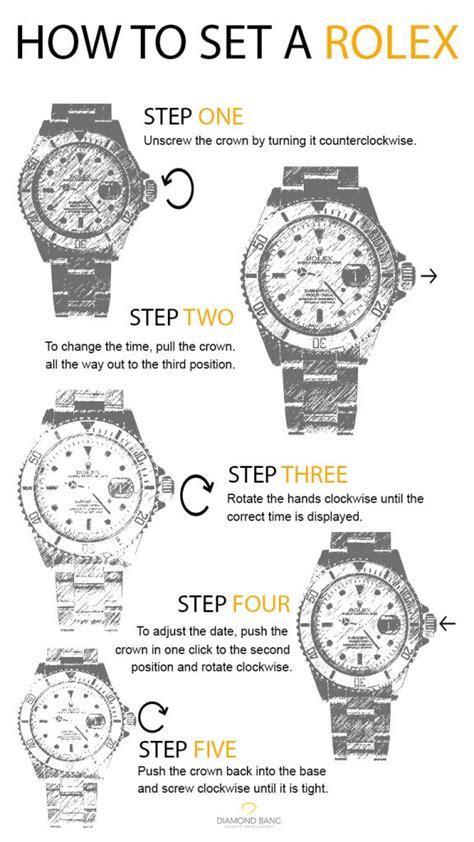 instructions for setting a rolex watch|how to adjust Rolex time.